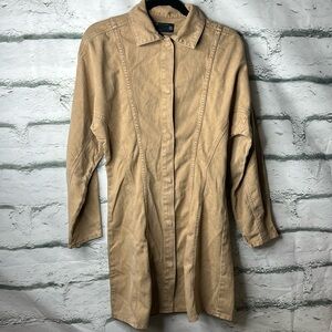 ASOS Design Khaki Denim Snap Button Dress size 6 NWOT